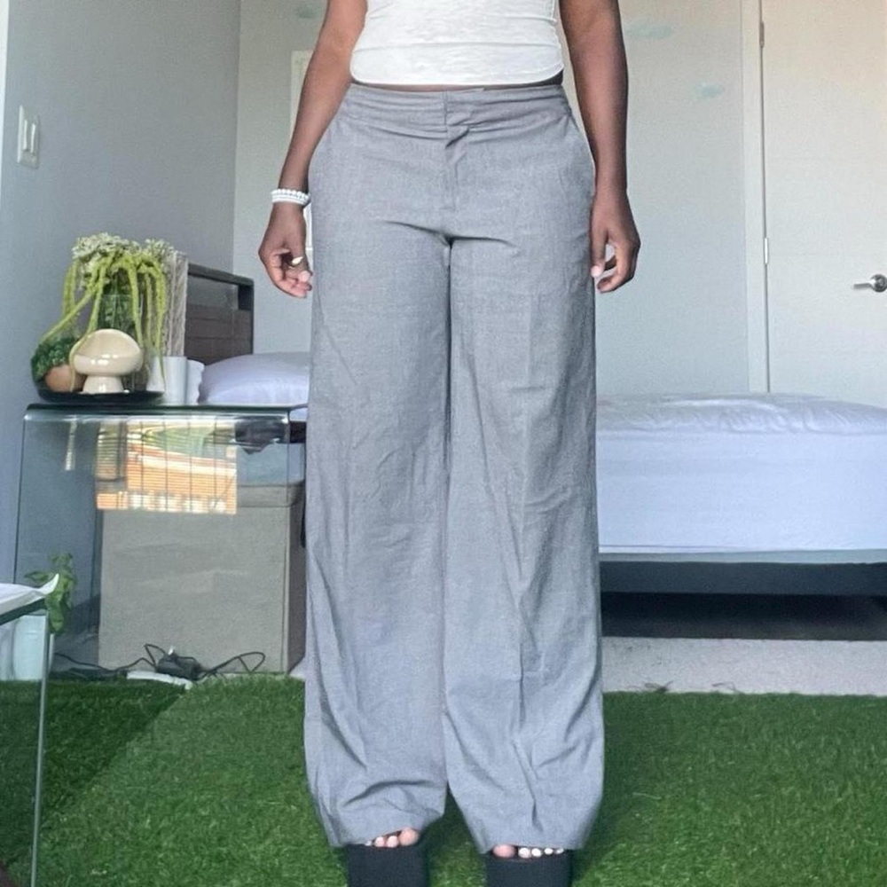 Liz Claiborne Charcoal Wide-Leg Pants